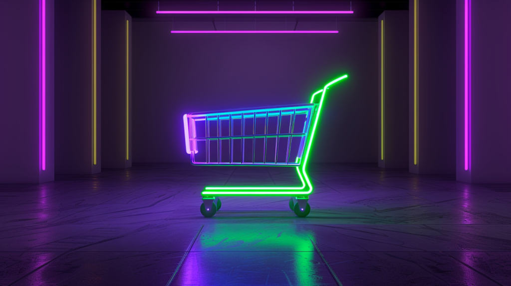 neon cart representing price elasticity